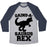 Virgin Teez  Baseball Tee Unisex Tri-Blend Baseball Tee / small / Athletic Gray / Navy GAINS-A-SAURUS REX PARODY UNISEX TRI-BLEND BASEBALL TEE