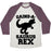 Virgin Teez  Baseball Tee Unisex Tri-Blend Baseball Tee / small / Oatmeal / Maroon GAINS-A-SAURUS REX PARODY UNISEX TRI-BLEND BASEBALL TEE