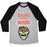 Virgin Teez  Baseball Tee Unisex Tri-Blend Baseball Tee / small / Athletic Gray / Black GAINS BEFORE BRAINS! UNISEX TRI-BLEND BASEBALL TEE