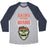 Virgin Teez  Baseball Tee Unisex Tri-Blend Baseball Tee / small / Athletic Gray / Navy GAINS BEFORE BRAINS! UNISEX TRI-BLEND BASEBALL TEE