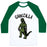 Virgin Teez  Baseball Tee Unisex Classic Baseball Tee / x-small / White/Dark Green GAINZILLA LIFTING PARODY UNISEX CLASSIC BASEBALL TEE