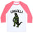 Virgin Teez  Baseball Tee Unisex Classic Baseball Tee / x-small / White/Neon Pink GAINZILLA LIFTING PARODY UNISEX CLASSIC BASEBALL TEE