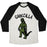 Virgin Teez  Baseball Tee Unisex Tri-Blend Baseball Tee / small / Oatmeal / Black GAINZILLA LIFTING PARODY UNISEX TRI-BLEND BASEBALL TEE