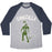 Virgin Teez  Baseball Tee Unisex Tri-Blend Baseball Tee / small / Athletic Gray / Navy GAINZILLA LIFTING PARODY WHITE PRINT UNISEX TRI-BLEND BASEBALL TEE