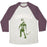 Virgin Teez  Baseball Tee Unisex Tri-Blend Baseball Tee / small / Oatmeal / Maroon GAINZILLA LIFTING PARODY WHITE PRINT UNISEX TRI-BLEND BASEBALL TEE