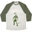 Virgin Teez  Baseball Tee Unisex Tri-Blend Baseball Tee / small / Oatmeal / Moss GAINZILLA LIFTING PARODY WHITE PRINT UNISEX TRI-BLEND BASEBALL TEE
