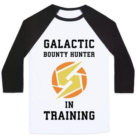 Virgin Teez  Baseball Tee Unisex Classic Baseball Tee / x-small / White/Black GALATIC BOUNTY HUNTER IN TRAINING UNISEX CLASSIC BASEBALL TEE