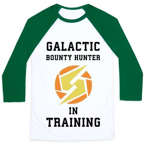 Virgin Teez  Baseball Tee Unisex Classic Baseball Tee / x-small / White/Dark Green GALATIC BOUNTY HUNTER IN TRAINING UNISEX CLASSIC BASEBALL TEE