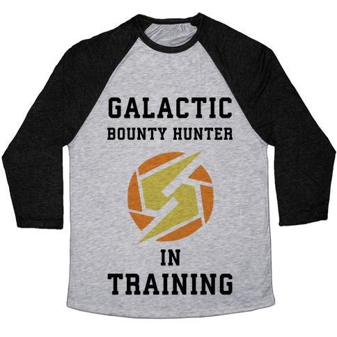 Virgin Teez  Baseball Tee Unisex Tri-Blend Baseball Tee / small / Athletic Gray / Black GALATIC BOUNTY HUNTER IN TRAINING UNISEX TRI-BLEND BASEBALL TEE