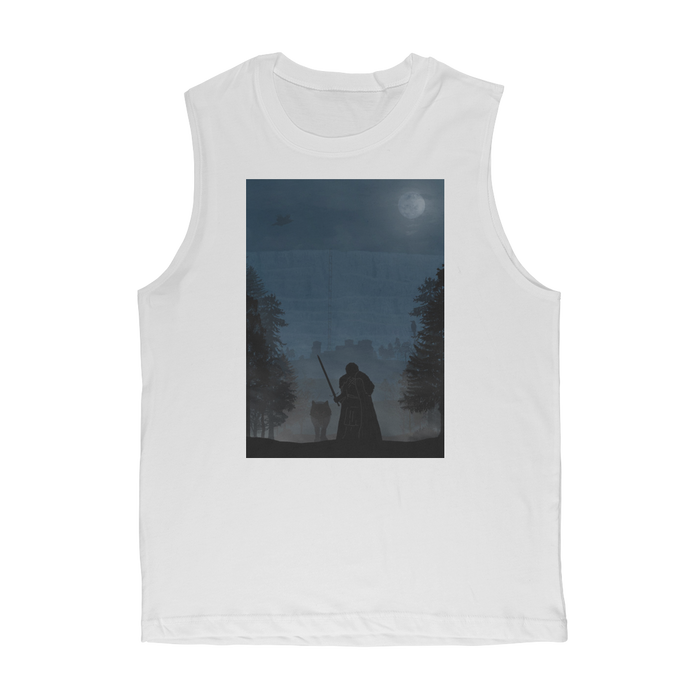 VIRGIN TEEZ Tank Tops White / Unisex / S Game of Thrones - Jon Snow Premium Adult Muscle Top