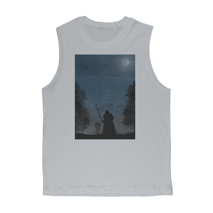 VIRGIN TEEZ Tank Tops Light Grey / Unisex / S Game of Thrones - Jon Snow Premium Adult Muscle Top