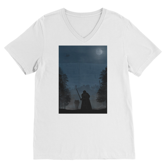 VIRGIN TEEZ Men T-Shirts White / Unisex / S Game of Thrones - Jon Snow Premium V-Neck T-Shirt
