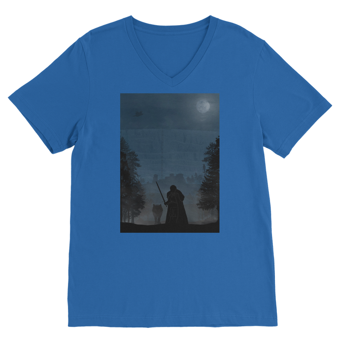 VIRGIN TEEZ Men T-Shirts Royal / Unisex / S Game of Thrones - Jon Snow Premium V-Neck T-Shirt