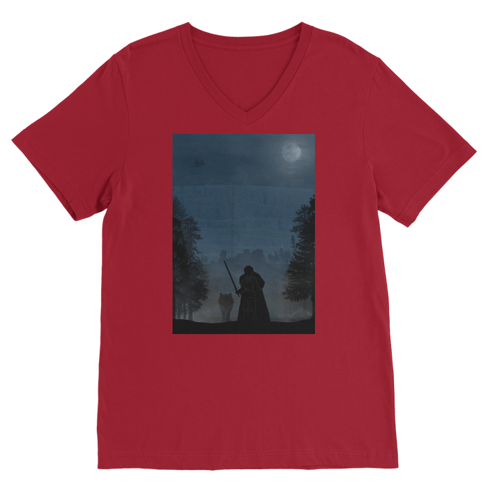 VIRGIN TEEZ Men T-Shirts Red / Unisex / S Game of Thrones - Jon Snow Premium V-Neck T-Shirt