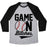 Virgin Teez  Baseball Tee Unisex Tri-Blend Baseball Tee / small / Athletic Gray / Black GAME ON BITCHES BASEBALL UNISEX TRI-BLEND BASEBALL TEE