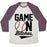 Virgin Teez  Baseball Tee Unisex Tri-Blend Baseball Tee / small / Oatmeal / Maroon GAME ON BITCHES BASEBALL UNISEX TRI-BLEND BASEBALL TEE