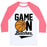 Virgin Teez  Baseball Tee Unisex Classic Baseball Tee / x-small / White/Neon Pink GAME ON BITCHES BASKETBALL UNISEX CLASSIC BASEBALL TEE