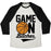Virgin Teez  Baseball Tee Unisex Tri-Blend Baseball Tee / small / Oatmeal / Black GAME ON BITCHES BASKETBALL UNISEX TRI-BLEND BASEBALL TEE