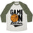 Virgin Teez  Baseball Tee Unisex Tri-Blend Baseball Tee / small / Oatmeal / Moss GAME ON BITCHES BASKETBALL UNISEX TRI-BLEND BASEBALL TEE