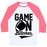Virgin Teez  Baseball Tee Unisex Classic Baseball Tee / x-small / White/Neon Pink GAME ON BITCHES FOOTBALL UNISEX CLASSIC BASEBALL TEE