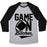 Virgin Teez  Baseball Tee Unisex Tri-Blend Baseball Tee / small / Athletic Gray / Black GAME ON BITCHES FOOTBALL UNISEX TRI-BLEND BASEBALL TEE