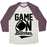 Virgin Teez  Baseball Tee Unisex Tri-Blend Baseball Tee / small / Oatmeal / Maroon GAME ON BITCHES FOOTBALL UNISEX TRI-BLEND BASEBALL TEE