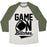 Virgin Teez  Baseball Tee Unisex Tri-Blend Baseball Tee / small / Oatmeal / Moss GAME ON BITCHES FOOTBALL UNISEX TRI-BLEND BASEBALL TEE