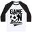 Virgin Teez  Baseball Tee Unisex Classic Baseball Tee / x-small / White/Black GAME ON BITCHES SOCCER UNISEX CLASSIC BASEBALL TEE