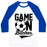 Virgin Teez  Baseball Tee Unisex Classic Baseball Tee / x-small / White/Blue GAME ON BITCHES SOCCER UNISEX CLASSIC BASEBALL TEE