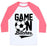 Virgin Teez  Baseball Tee Unisex Classic Baseball Tee / x-small / White/Neon Pink GAME ON BITCHES SOCCER UNISEX CLASSIC BASEBALL TEE