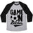 Virgin Teez  Baseball Tee Unisex Tri-Blend Baseball Tee / small / Athletic Gray / Black GAME ON BITCHES SOCCER UNISEX TRI-BLEND BASEBALL TEE