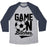 Virgin Teez  Baseball Tee Unisex Tri-Blend Baseball Tee / small / Athletic Gray / Navy GAME ON BITCHES SOCCER UNISEX TRI-BLEND BASEBALL TEE