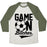 Virgin Teez  Baseball Tee Unisex Tri-Blend Baseball Tee / small / Oatmeal / Moss GAME ON BITCHES SOCCER UNISEX TRI-BLEND BASEBALL TEE