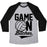 Virgin Teez  Baseball Tee Unisex Tri-Blend Baseball Tee / small / Athletic Gray / Black GAME ON BITCHES VOLLEYBALL UNISEX TRI-BLEND BASEBALL TEE