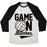 Virgin Teez  Baseball Tee Unisex Tri-Blend Baseball Tee / small / Oatmeal / Black GAME ON BITCHES VOLLEYBALL UNISEX TRI-BLEND BASEBALL TEE