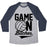Virgin Teez  Baseball Tee Unisex Tri-Blend Baseball Tee / small / Athletic Gray / Navy GAME ON BITCHES VOLLEYBALL UNISEX TRI-BLEND BASEBALL TEE
