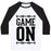 Virgin Teez  Baseball Tee Unisex Classic Baseball Tee / x-small / White/Black GAME ON UNISEX CLASSIC BASEBALL TEE