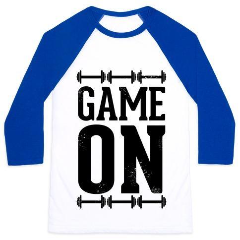 Virgin Teez  Baseball Tee Unisex Classic Baseball Tee / x-small / White/Blue GAME ON UNISEX CLASSIC BASEBALL TEE