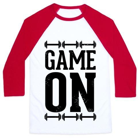 Virgin Teez  Baseball Tee Unisex Classic Baseball Tee / x-small / White/Red GAME ON UNISEX CLASSIC BASEBALL TEE