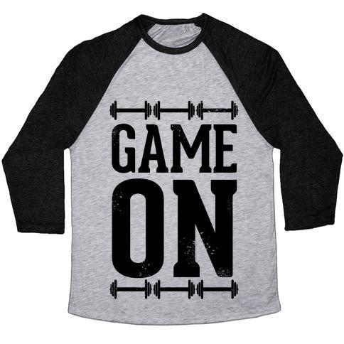 Virgin Teez  Baseball Tee Unisex Tri-Blend Baseball Tee / small / Athletic Gray / Black GAME ON UNISEX TRI-BLEND BASEBALL TEE
