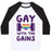 Virgin Teez  Baseball Tee Unisex Classic Baseball Tee / x-small / White/Black GAY WITH THE GAINS UNISEX CLASSIC BASEBALL TEE