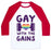 Virgin Teez  Baseball Tee Unisex Classic Baseball Tee / x-small / White/Red GAY WITH THE GAINS UNISEX CLASSIC BASEBALL TEE