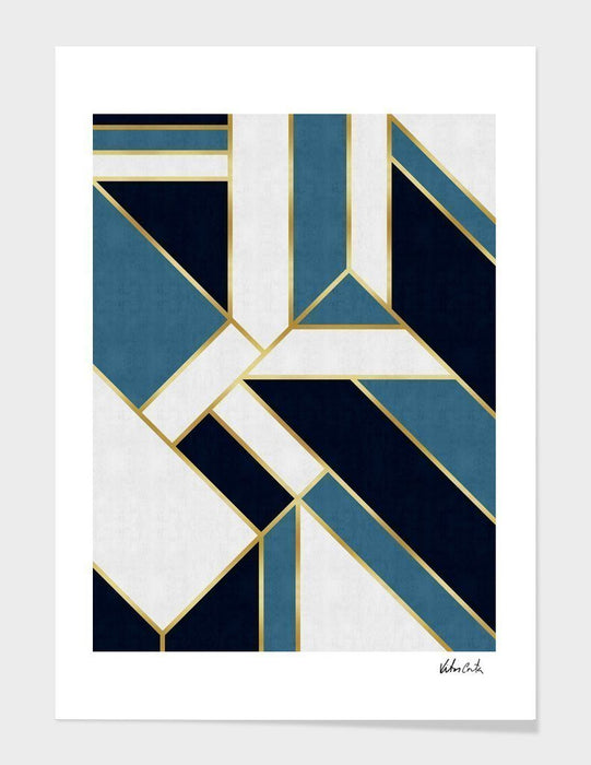 LUVD Framed Art Prints Geometric and golden art V  Frame