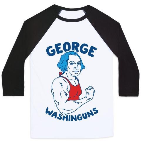 Virgin Teez  Baseball Tee Unisex Classic Baseball Tee / x-small / White/Black GEORGE WASHINGUNS UNISEX CLASSIC BASEBALL TEE