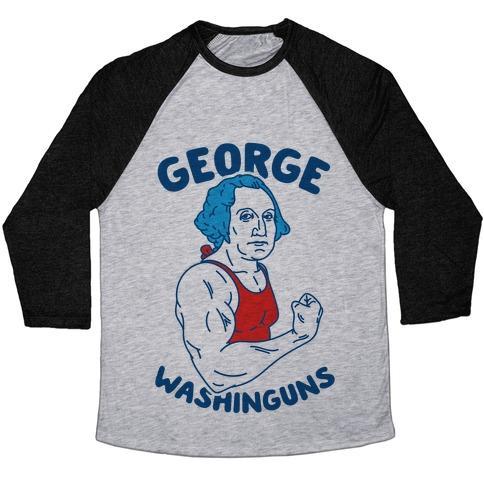 Virgin Teez  Baseball Tee Unisex Tri-Blend Baseball Tee / small / Athletic Gray / Black GEORGE WASHINGUNS UNISEX TRI-BLEND BASEBALL TEE