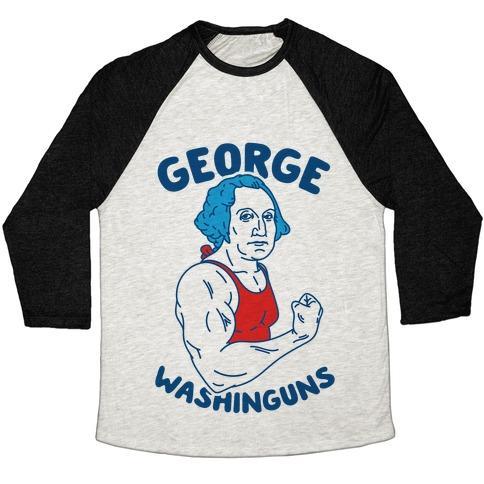 Virgin Teez  Baseball Tee Unisex Tri-Blend Baseball Tee / small / Oatmeal / Black GEORGE WASHINGUNS UNISEX TRI-BLEND BASEBALL TEE