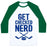 Virgin Teez  Baseball Tee Unisex Classic Baseball Tee / x-small / White/Dark Green GET CHECKED NERD UNISEX CLASSIC BASEBALL TEE