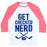 Virgin Teez  Baseball Tee Unisex Classic Baseball Tee / x-small / White/Neon Pink GET CHECKED NERD UNISEX CLASSIC BASEBALL TEE