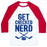 Virgin Teez  Baseball Tee Unisex Classic Baseball Tee / x-small / White/Red GET CHECKED NERD UNISEX CLASSIC BASEBALL TEE