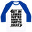Virgin Teez  Baseball Tee Unisex Classic Baseball Tee / x-small / White/Blue GET IN LOSERS WE'RE GOING TO WATCH HOCKEY UNISEX CLASSIC BASEBALL TEE
